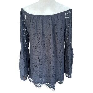 Chaser Off Shoulder Floral Lace Medium‎ Fairy Goth Romantic Sheer Bell Sleeve
